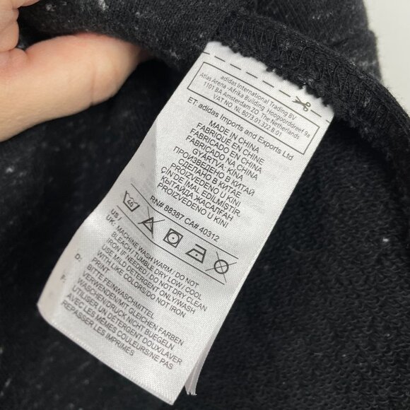 ADIDAS Heathered Black Cropped Sweatshirt - Size XS - Picture 7 of 7